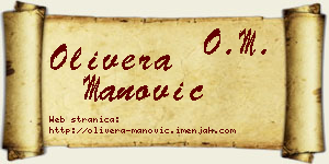 Olivera Manović vizit kartica
